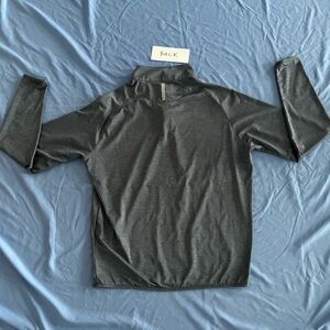 Heathered navy Long Sleeve 1/4 zip Pullover